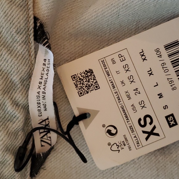 Zara Denim Mini Shirt Dress Size XS - Picture 8 of 10